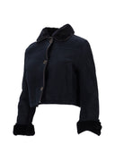 La Rose La Rose Giubbino In Pelle Montone Blu