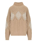 Twinset Cratere Beige Rollkragenpullover