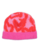 Palm Angels Pa Spray Hearts Knit Beanie Rose Pink