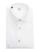 Mazzarelli Camicie Camicia In Celeste Bianco Slim Fit