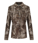 Elisabetta Franchi Brown Alligator Print Shirt