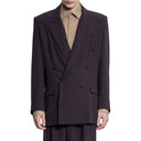 Saint Laurent Double Breasted Silk Crepe Blazer