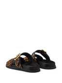 Prada Triangle Logo Animal Print Sandals