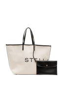 Stella Mc Cartney Logo Print Cotton Tote Bag