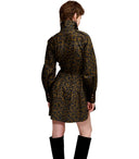 Essentiel Antwerp Black Kaki Animal Print Keto Dress