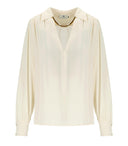 Elisabetta Franchi Milk Blouse With Jewel