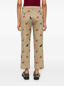 Thom Browne Raven And Roses Cotton Trousers