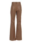 Fabiana Filippi Pantalone 5 Tasche Bootcut Slim Fit In Nappa Color Vimini