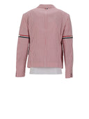 Thom Browne High Break Sb Sportcoat W/ Rwb Gg Armbands In Seersucker