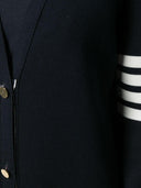 Thom Browne Milano Stitch Long V Neck Cardigan In Fine Merino Wool
