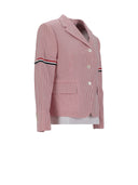 Thom Browne High Break Sb Sportcoat W/ Rwb Gg Armbands In Seersucker