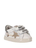 Obermaterial aus Nappaleder von Golden Goose Baby School mit Aufdruck und charakteristischem Stern und Absatz aus Wildleder