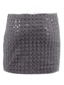 Rotate Beaded Mini Skirt Castor Gray (Slim Fit)