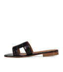 Paolo Ferrara Croco Print Dark Brown Sandal