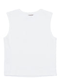 Twin Set Girl Top In Jersey A Costina Con Dettaglio Borchiette