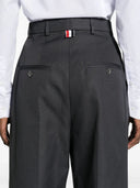 Thom Browne High Waisted Straight Leg Trouser In Organic Cotton Canvas