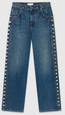 Stella Mc Cartney Dark Blue Wide Button Up Leg