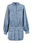 7 For All Mankind Utility Mini Dress Chambray Loft