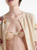 Prada Floral Print Lace Trim Bra