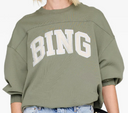 Anine Bing Trenton Sweatshirt Bing Washed Olive
