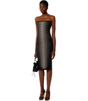 Elisabetta Franchi Zebra Jacquard Black Midi Dress