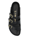 Birkenstock Florida D-spänne Exquisite Shine Black, Natural Lea