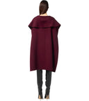 Elisabetta Franchi Merlot Belted Cape