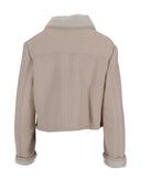 玫瑰 La Rose Giubbino In Pelle Nappato Bianco