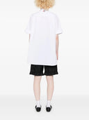 Thom Browne Short Sleeve Blouson Shirt W/ Rwb Grosgrain Bow Tie In Solid Poplin