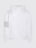 Thom Browne Long Sleeve Hoodie Pullover W/ Overdyed 4 Bar In Solid Loopback