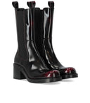 Elena Iachi Black Red Heeled Chelsea Boot