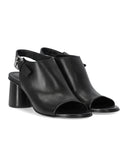 Elena Iachi Silk Sandale à talons noirs