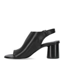 Elena Iachi Silk Sandale à talons noirs