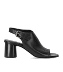 Elena Iachi Silk Sandale à talons noirs