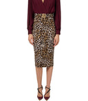 Elisabetta Franchi Animal Print Midi Skirt
