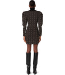 Elisabetta Franchi Black And Gold Monogram Knitted Dress