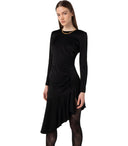 Vestido asimétrico negro de Elisabetta franchi con collar