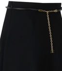 Elisabetta Franchi Black Asymmetric Skirt With Belt
