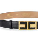 Cintura nera Elisabetta Franchi con fibbia logo