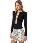 Elisabetta Franchi Black Bodysuit With Buttons