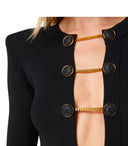 Elisabetta Franchi Black Bodysuit With Buttons