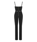 Elisabetta Franchi Black Bustier Jumpsuit