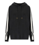 Elisabetta franchi negro/ sudadera con capucha de mantequilla