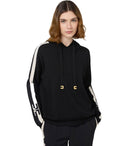 Elisabetta franchi negro/ sudadera con capucha de mantequilla