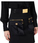 Elisabetta Franchi Black Cargo Dress With Belt