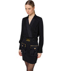 Elisabetta Franchi Black Cargo Dress With Belt