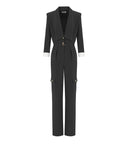 Elisabetta Franchi Black Cargo Jumpsuit