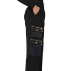 Pantalones de carga negros de Elisabetta franchi con cinturón