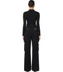 Pantalones de carga negros de Elisabetta franchi con cinturón