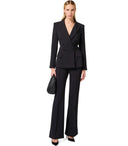 Chaqueta de doble pecho de Elisabetta Franchi Black Crepe
